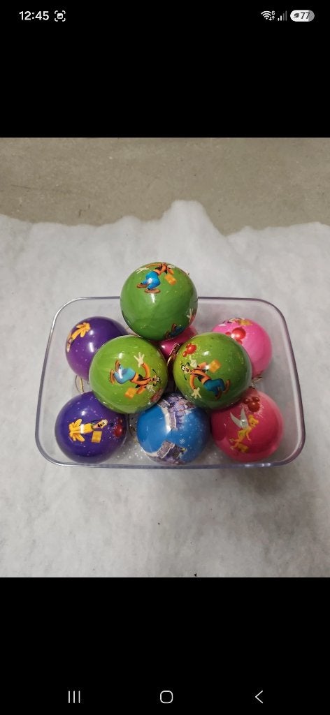 9 Disney kerstballen, Ophalen of Verzenden, Gebruikt