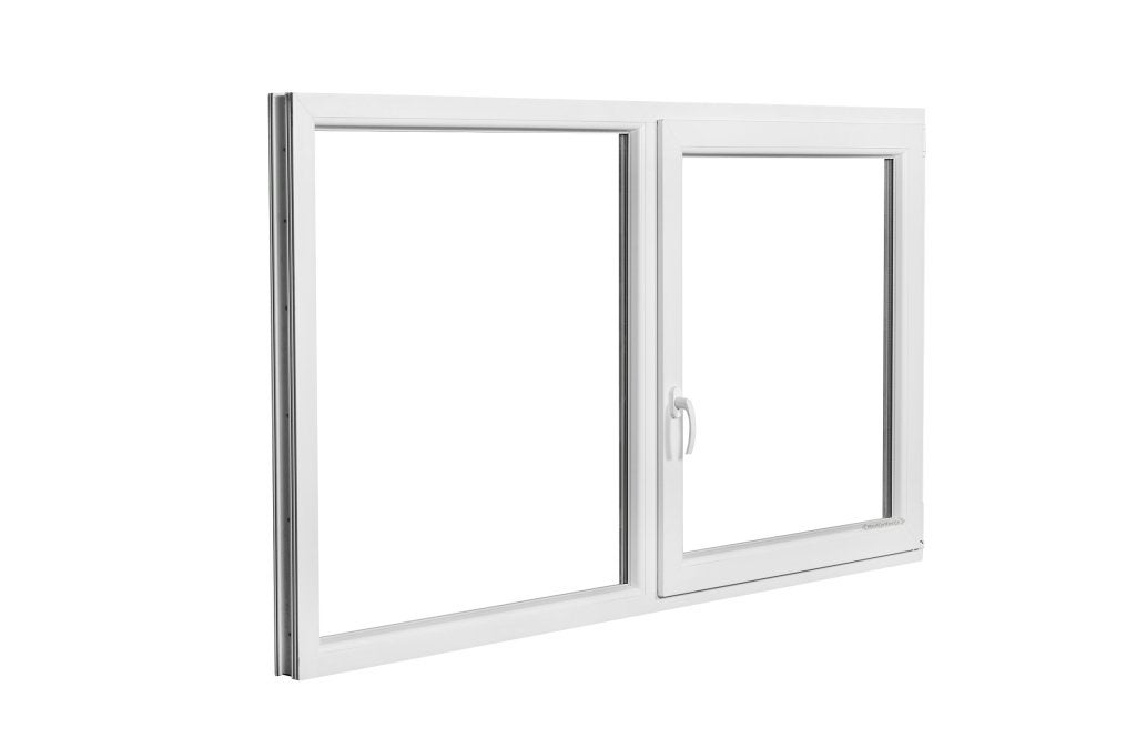 Kunststof Kozijn Draaikiep Vast  B200 H130cm Wit, Doe-het-zelf en Verbouw, Kozijnen en Schuifpuien, Niet ingevuld, Kunststof, Raamkozijn
