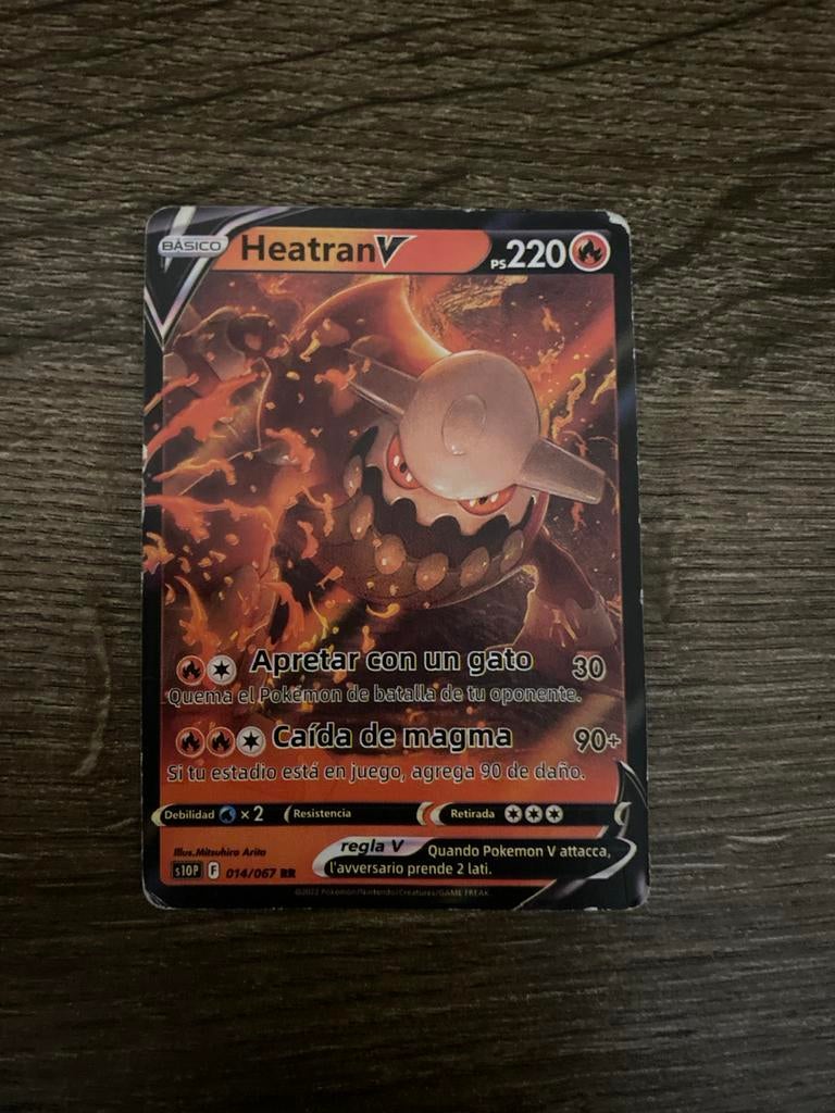 Pokémon TCG Heatran V 014/067 S10P F Spaanse kaart, Ophalen, Zo goed als nieuw, Losse kaart
