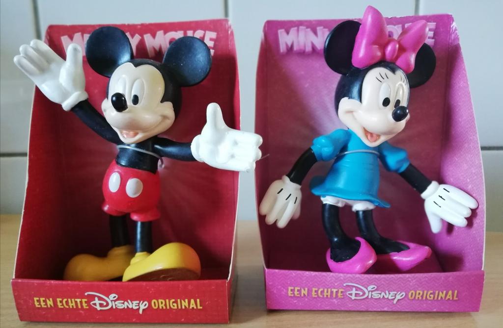 Mickey Mouse & Minnie Mouse. Originele verpakking. 12 cm., Ophalen, Mickey Mouse, Zo goed als nieuw, Beeldje of Figuurtje
