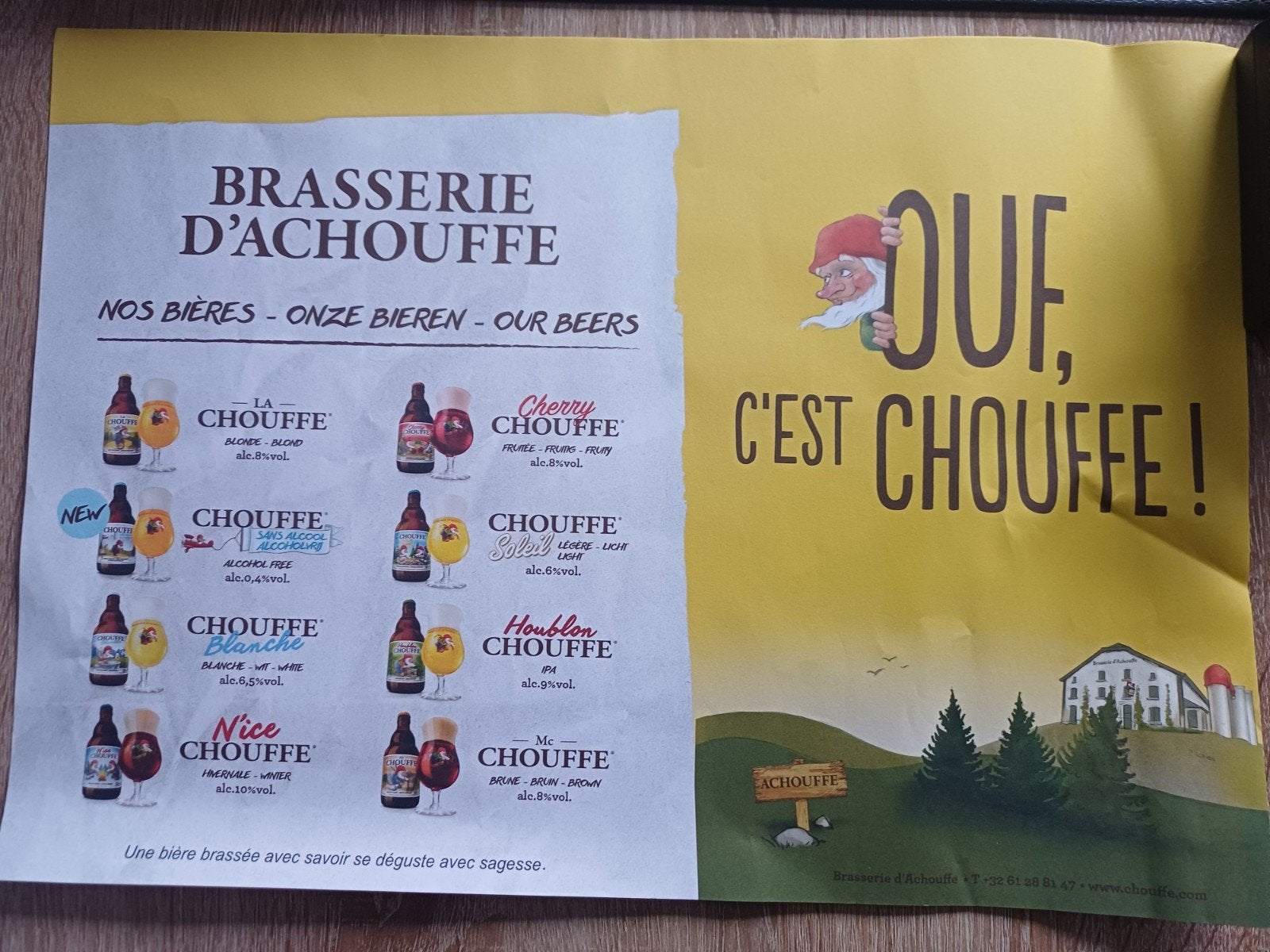 Verzameling nieuwe  Chouffe placemats  diverse onderleggers, Ophalen of Verzenden, Nieuw, Overige typen, Overige merken