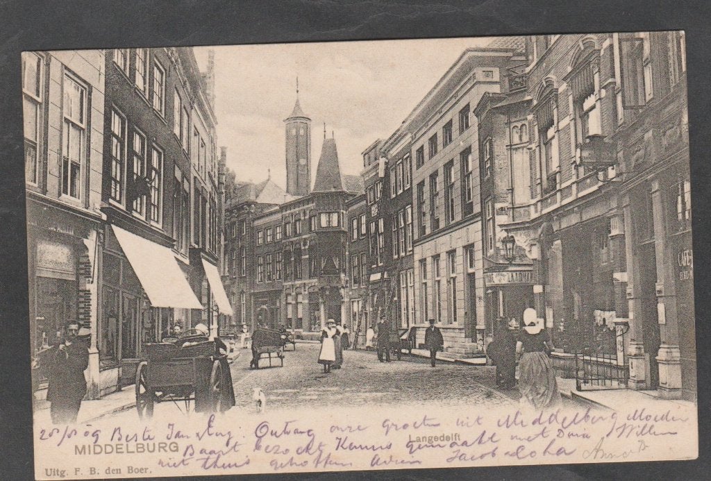 middelburg  langedelft, Verzenden, Voor 1920, Gelopen, Zeeland