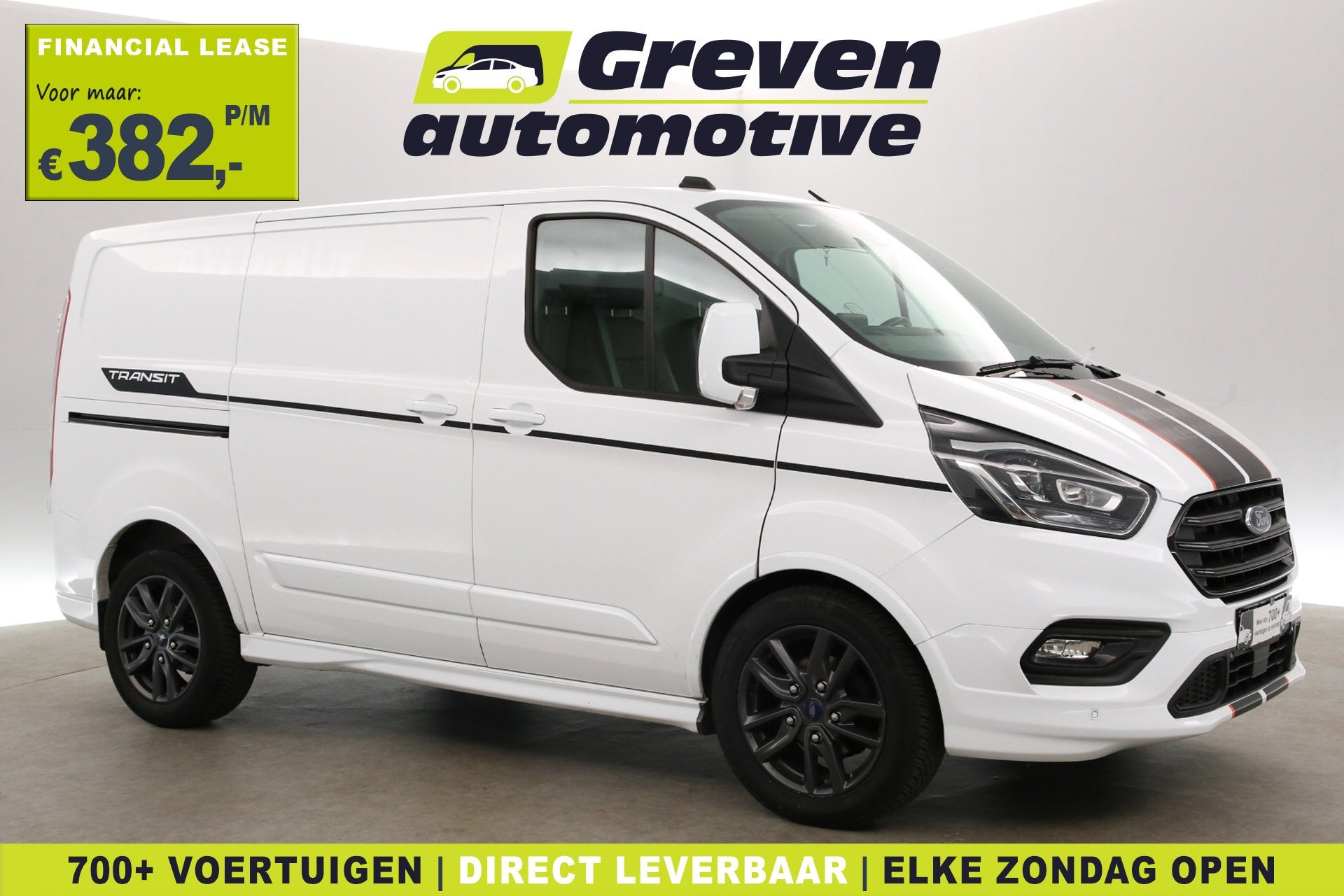 Ford Transit Custom 2.0 TDCI L1H1 185PK Sport | Automaat | A, Auto's, Automaat, Gebruikt, LED verlichting, Wit
