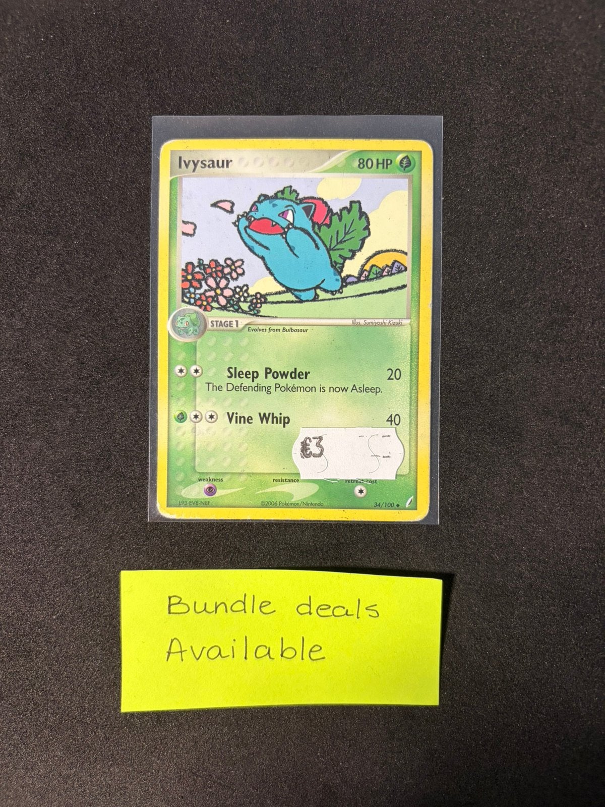 Pokemon kaart Ivysaur 34 - EX Crystal Guardians, Ophalen of Verzenden, Gebruikt, Losse kaart