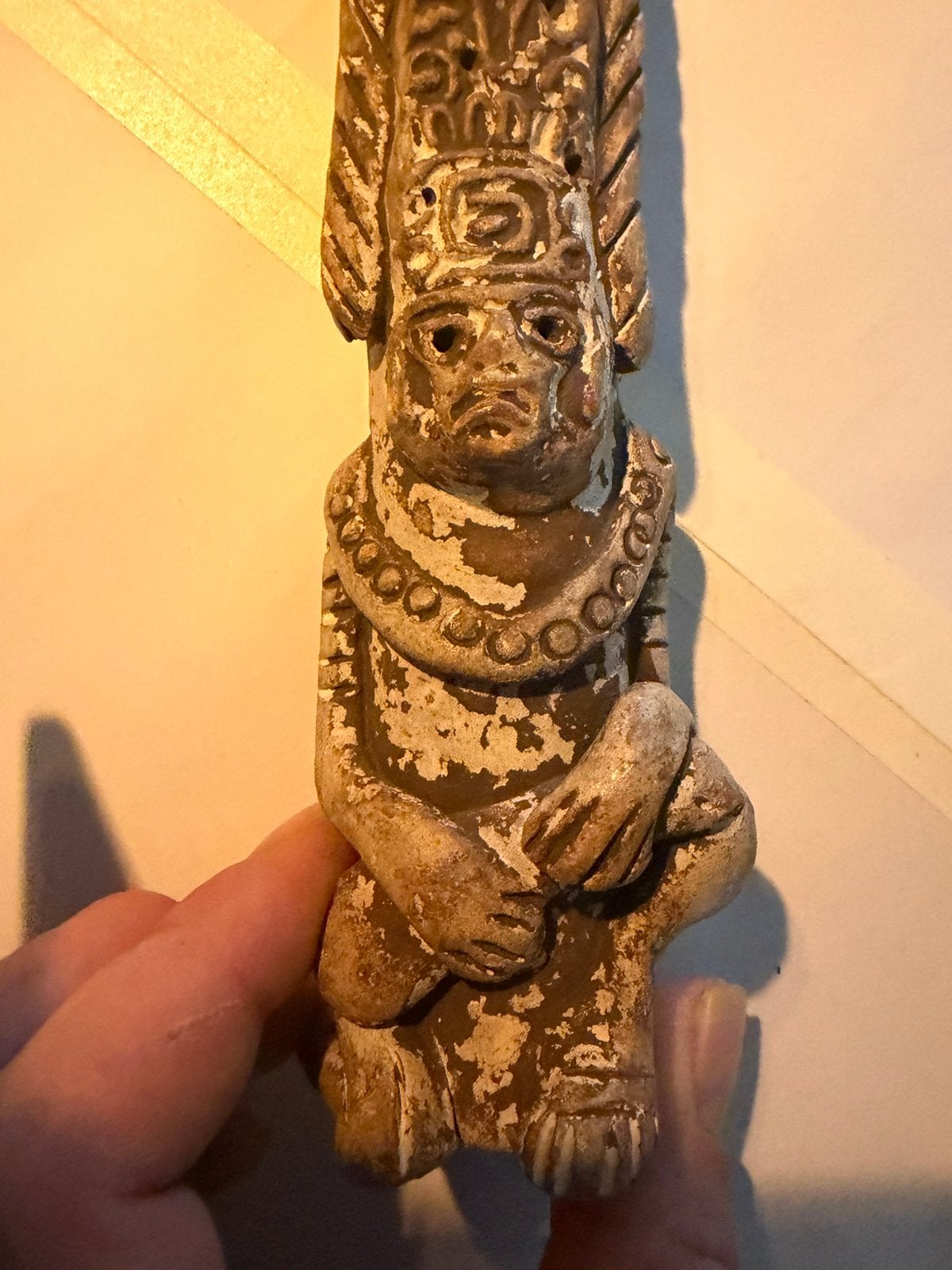 Bodemvondst azteke, pre colombian aardewerken fluit, Antiek en Kunst, Ophalen of Verzenden