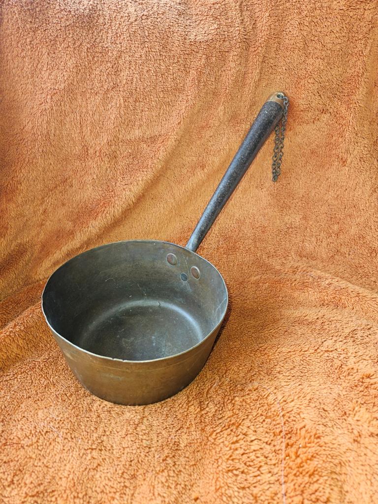 Antieke koperen steelpan. Eind 1800, Antiek en Kunst, Antiek | Koper en Brons, Ophalen of Verzenden