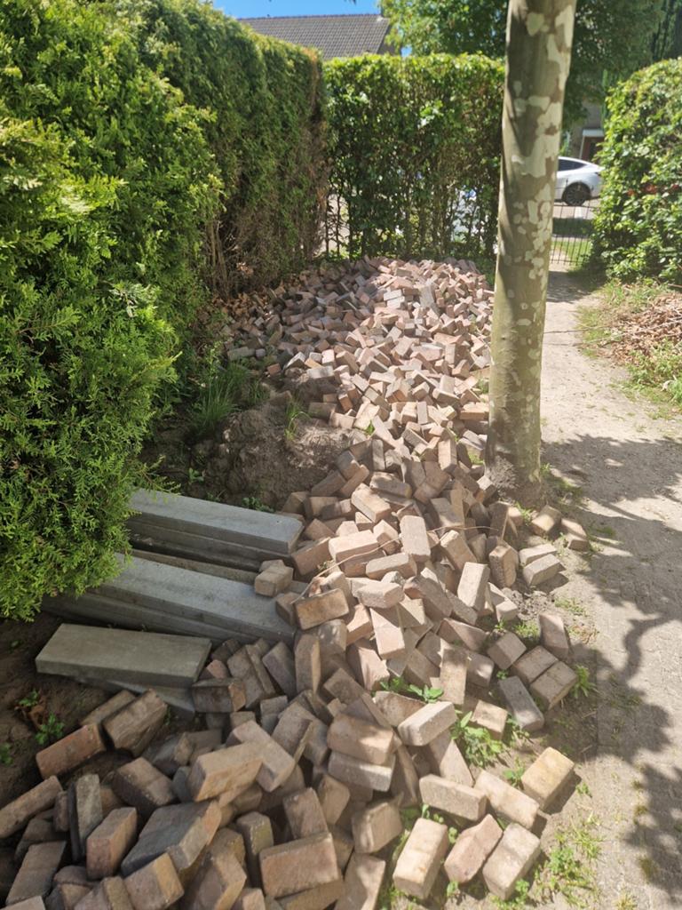 Gratis klinkers, Tuin en Terras, 6 m³ of meer, Ophalen of Verzenden