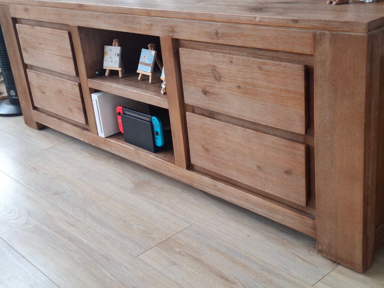 Tv meubel acaciahout L170 D45,5 H56, Huis en Inrichting, Kasten | Televisiemeubels, Ophalen, Gebruikt, 150 tot 200 cm, Minder dan 100 cm