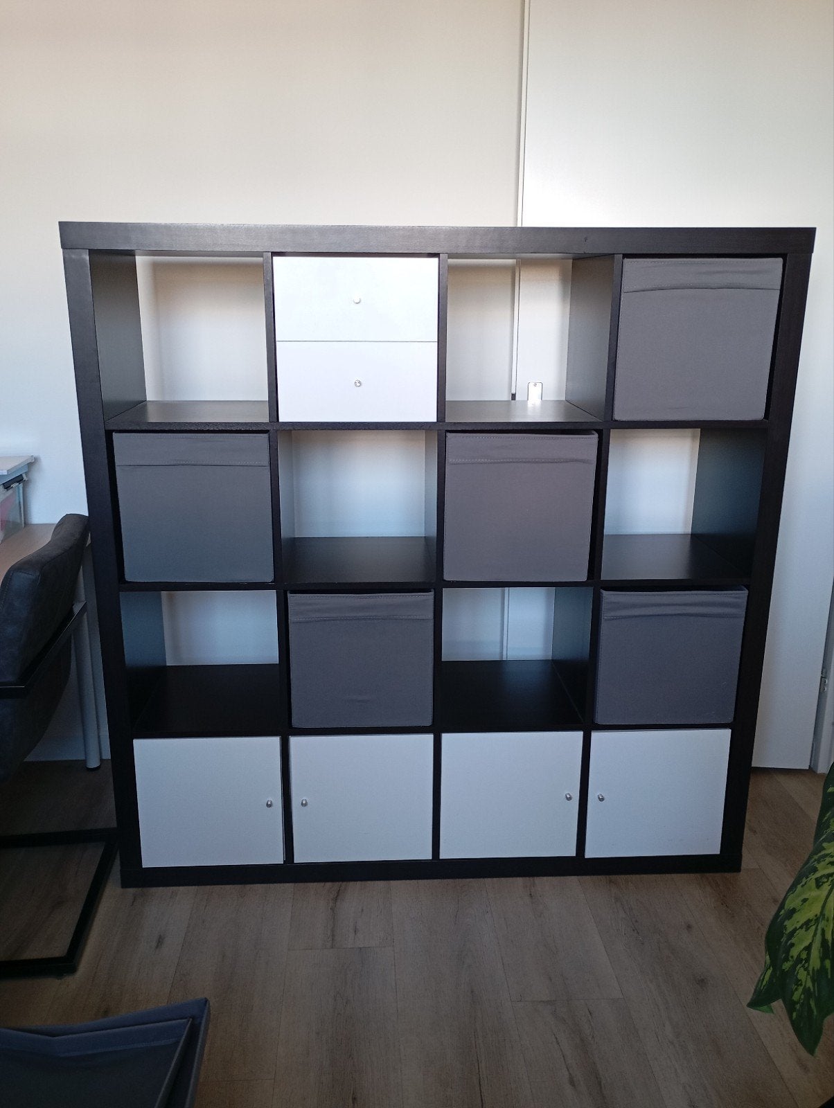 IKEA Kallax zwart 16 vakken, Ophalen, Zo goed als nieuw
