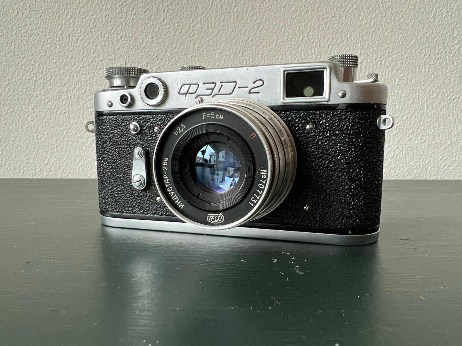 Vintage FED-2 camera met Industar-26M lens, Ophalen of Verzenden, Gebruikt, Spiegelreflex, Overige Merken