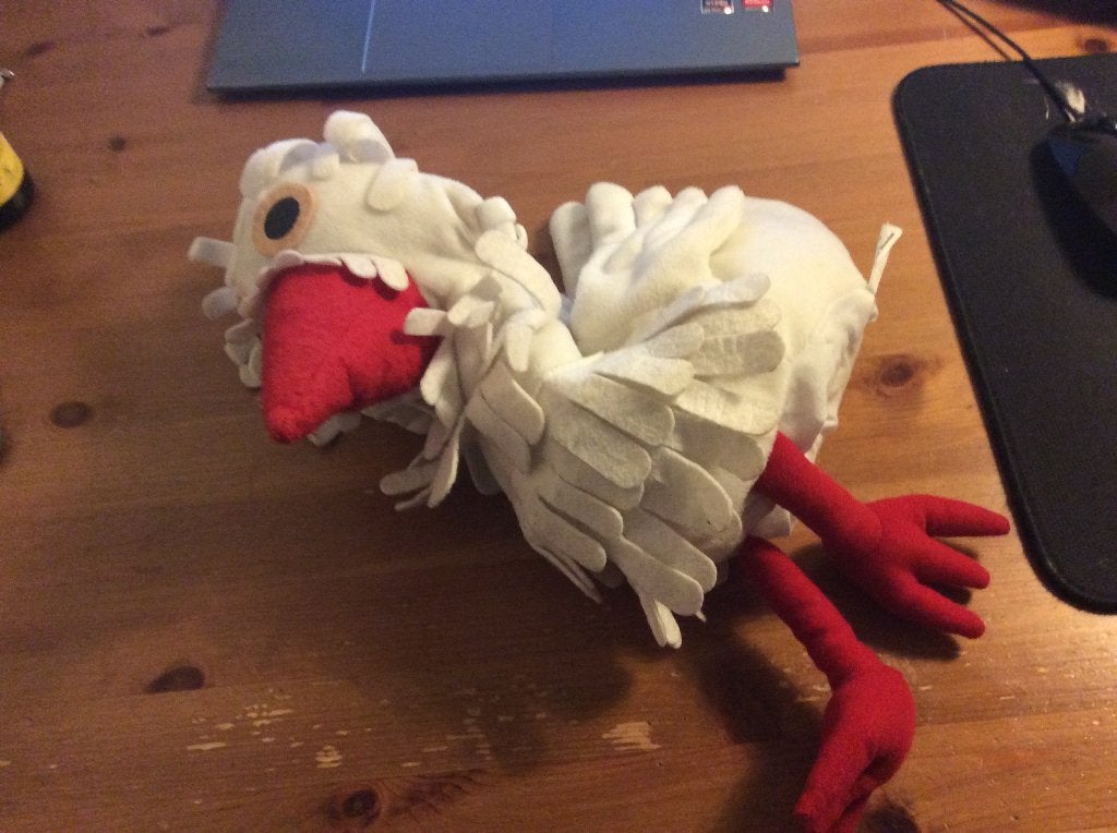 Fabeltjeskrant Juffrouw Ooievaar handpop 40 cm, Ophalen of Verzenden, Gebruikt, Wit, Overige typen