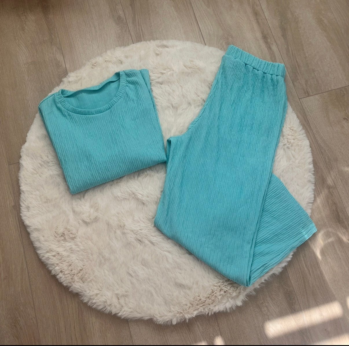 Turquoise 2-delige set - Maat 1XL/46, Kleding | Dames, Grote Maten, Verzenden, Zo goed als nieuw, Overige kleuren, Overige typen