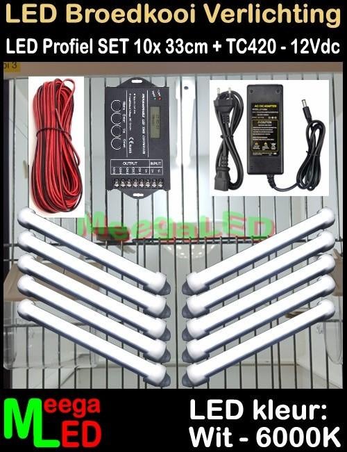 LED profiel TC420 SET 10x 33cm Broedkooi Kweekkooi Vogelkooi, Ophalen of Verzenden, Nieuw, Aluminium, Broedkooi of Kweekkooi