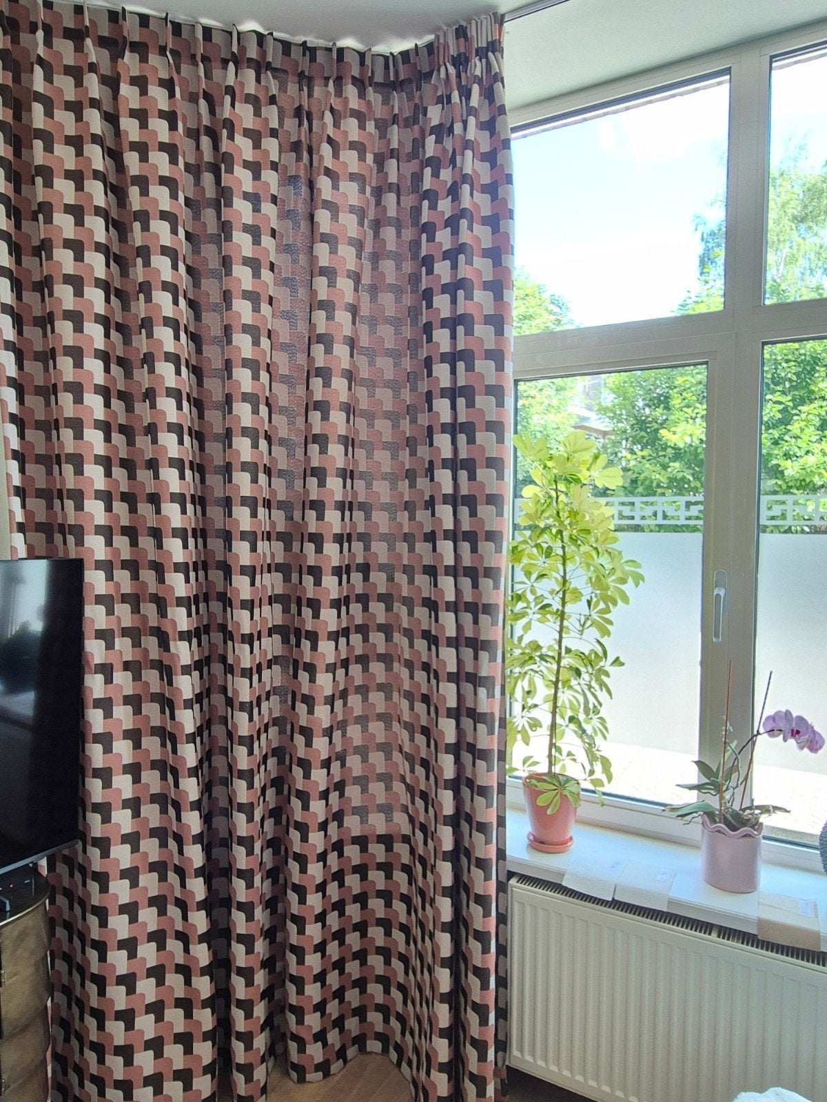 Leen Bakker Gordijn Groove Lichtdoorlatend Terra Retro, Huis en Inrichting, Stoffering | Gordijnen en Lamellen, Ophalen, Bruin
