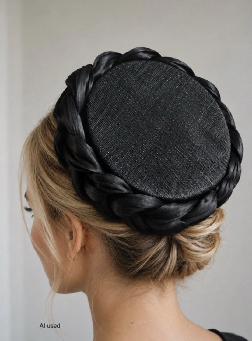 Elegante Jacky Onassas Hoed - Zwart met Vlechtwerk, Kleding | Dames, Hoeden en Petten, Ophalen of Verzenden, Nieuw, One size fits all