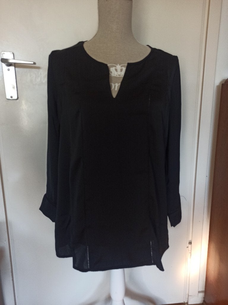 NIEUW! Zwarte chiffon blouse van Violeta by Mango mt 40 42, Mango, Verzenden, Zwart, Maat 42/44 (L)