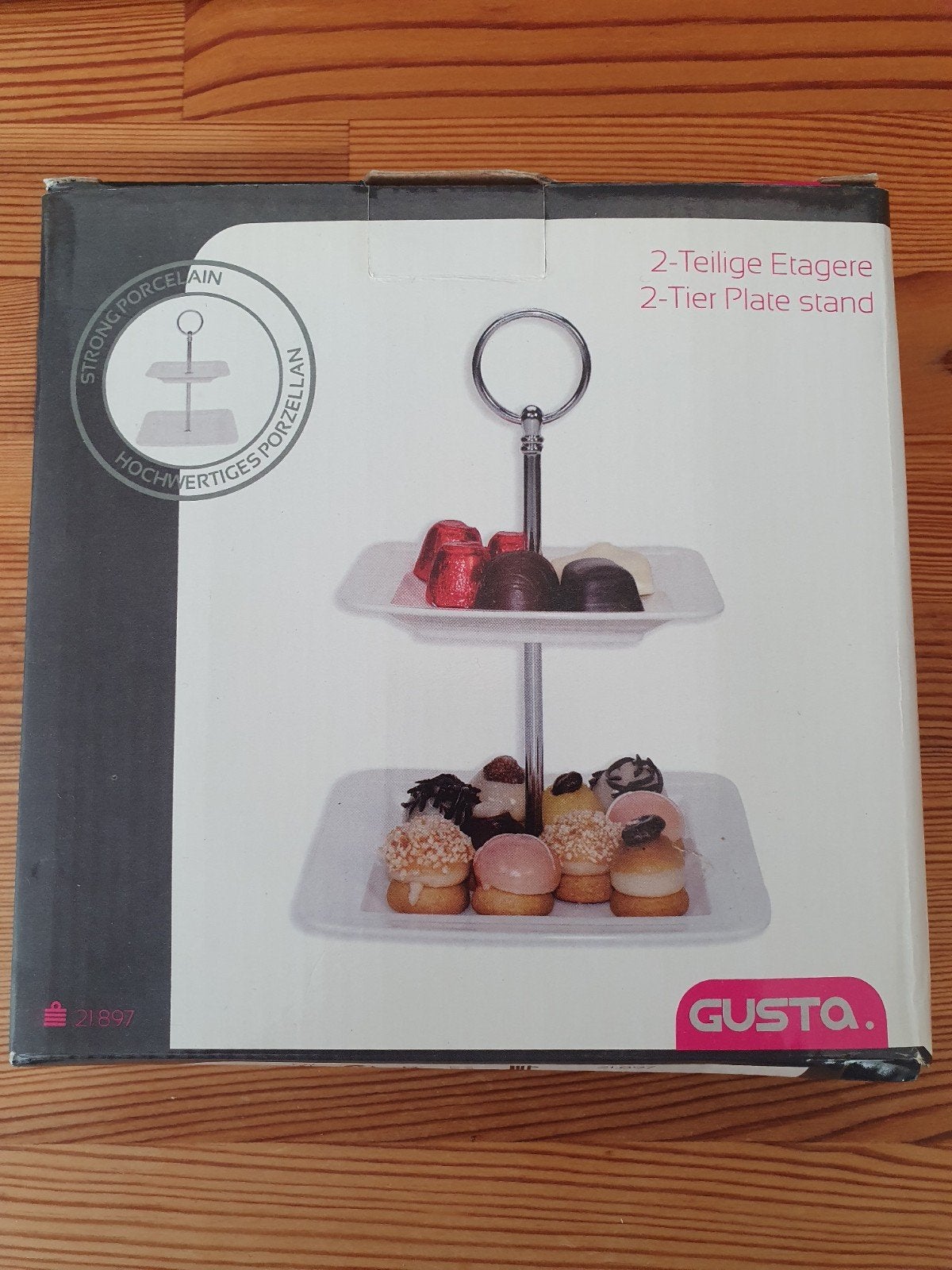 Gusta etagere 2 laags, Overige merken, Nieuw, Ophalen of Verzenden, Schaal of Schalen