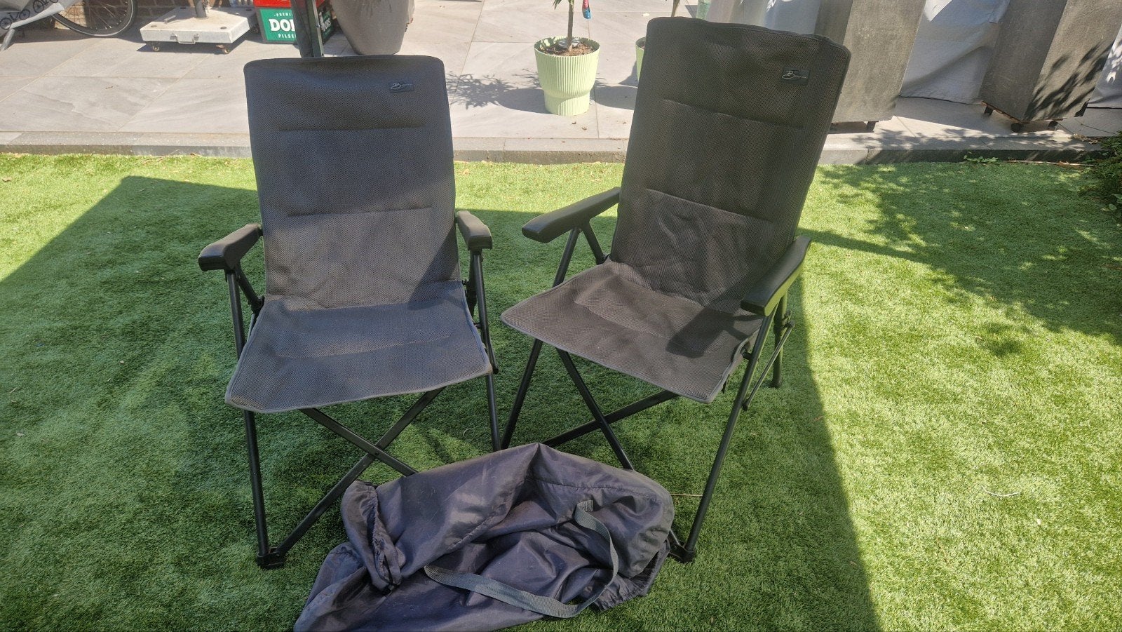Bardani vouwstoel - Zeer goede staat 2x, Caravans en Kamperen, Ophalen, Zo goed als nieuw, Campingstoel