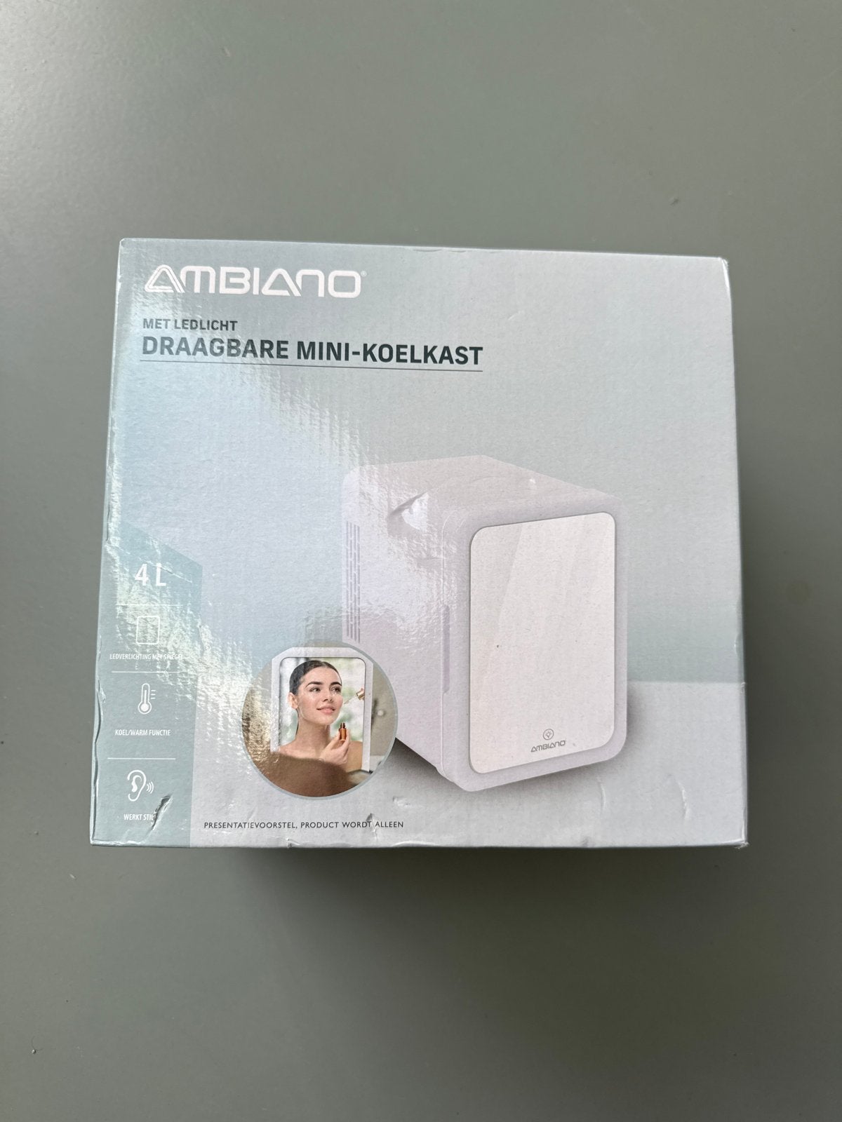 Ambiano Draagbare Mini-Koelkast met LED-licht - 4L, Ophalen, Zonder vriesvak, Nieuw, Minder dan 75 liter