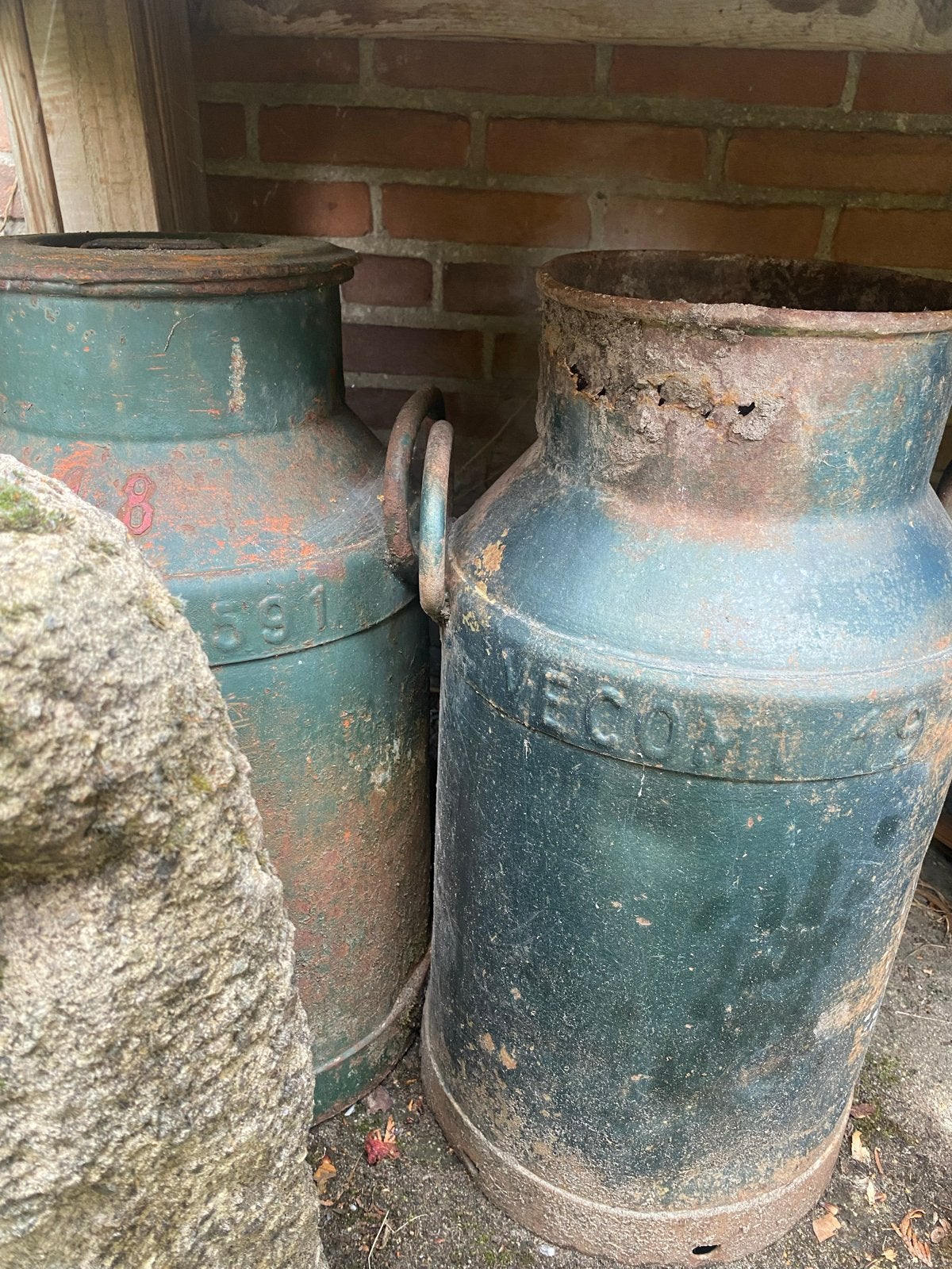 Set van 2 vintage melkbussen - Decoratief en robuust, Antiek en Kunst, Ophalen
