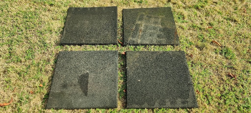 4 Rubberen tegels (1m2), Ophalen, Gebruikt, Overige typen, Rubber