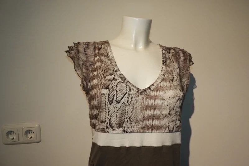 Marccain shirt animal print teken dieren onderkant N4, Maat 38/40 (M), Overige kleuren, Verzenden, Zo goed als nieuw