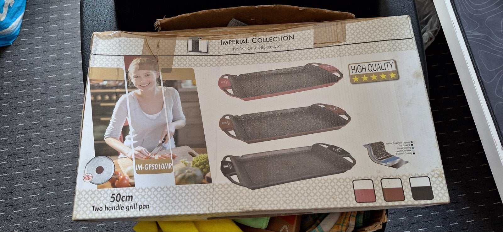 Imperial Collection 50cm Grillpan met Twee Handvatten, Ophalen, Zo goed als nieuw
