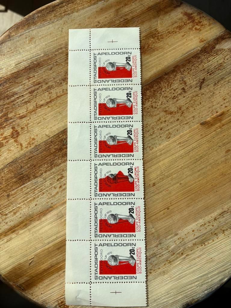 Feijenoord - postzegelserie (6 stuks) wereldbeker 1970, Verzamelen, Ophalen of Verzenden, Nieuw, Buitenlandse clubs