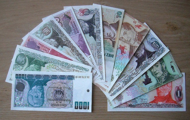 Argentinie, 11 verschillende bankbiljetten (UNC), Verzenden, Zuid-Amerika, Setje
