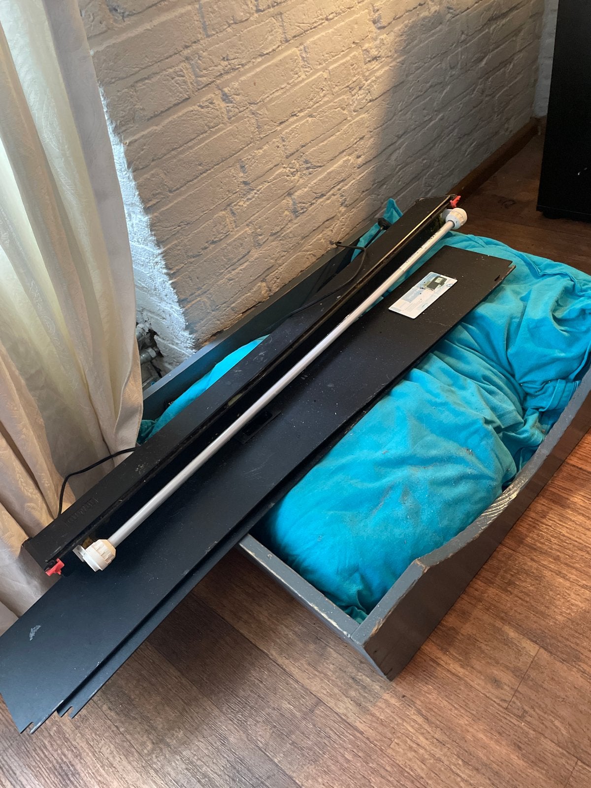 TL-lamp met zwarte behuizing, Ophalen of Verzenden, Gebruikt, Zwart, G13 (TL)
