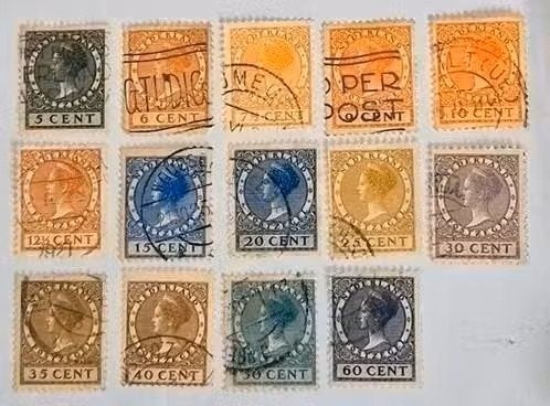 Nederland 1924-1926 - nvph 149-162 - Koningin Wilhelmina ab1, Ophalen of Verzenden, T/m 1940, Gestempeld