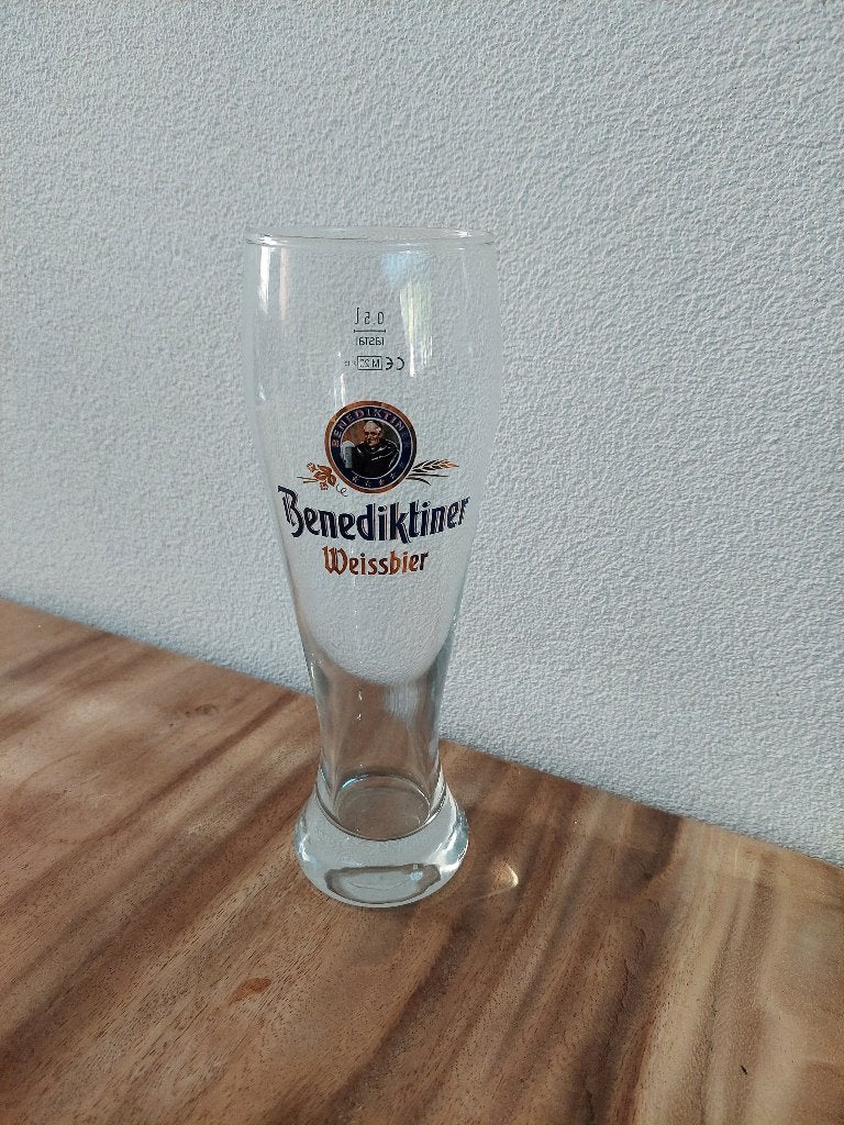 Benediktiner weissbier 0,5 liter glas, Benediktiner, Bierglas, Ophalen of Verzenden, Zo goed als nieuw