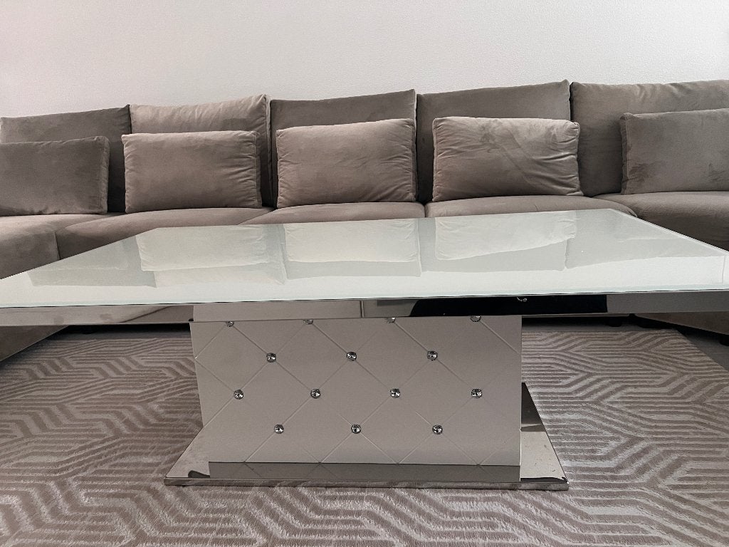 Salontafel wit, Huis en Inrichting, Ophalen, Gebruikt, 100 tot 150 cm, 50 tot 100 cm