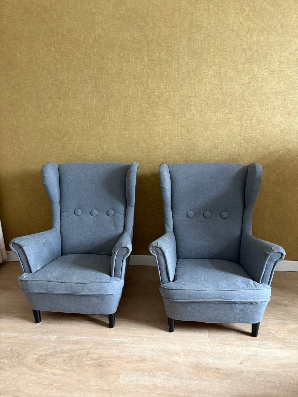 STRANDMON Kinderfauteuil, Vissle grijs 2 stoelen, Huis en Inrichting, Fauteuils, Ophalen, Zo goed als nieuw, 50 tot 75 cm