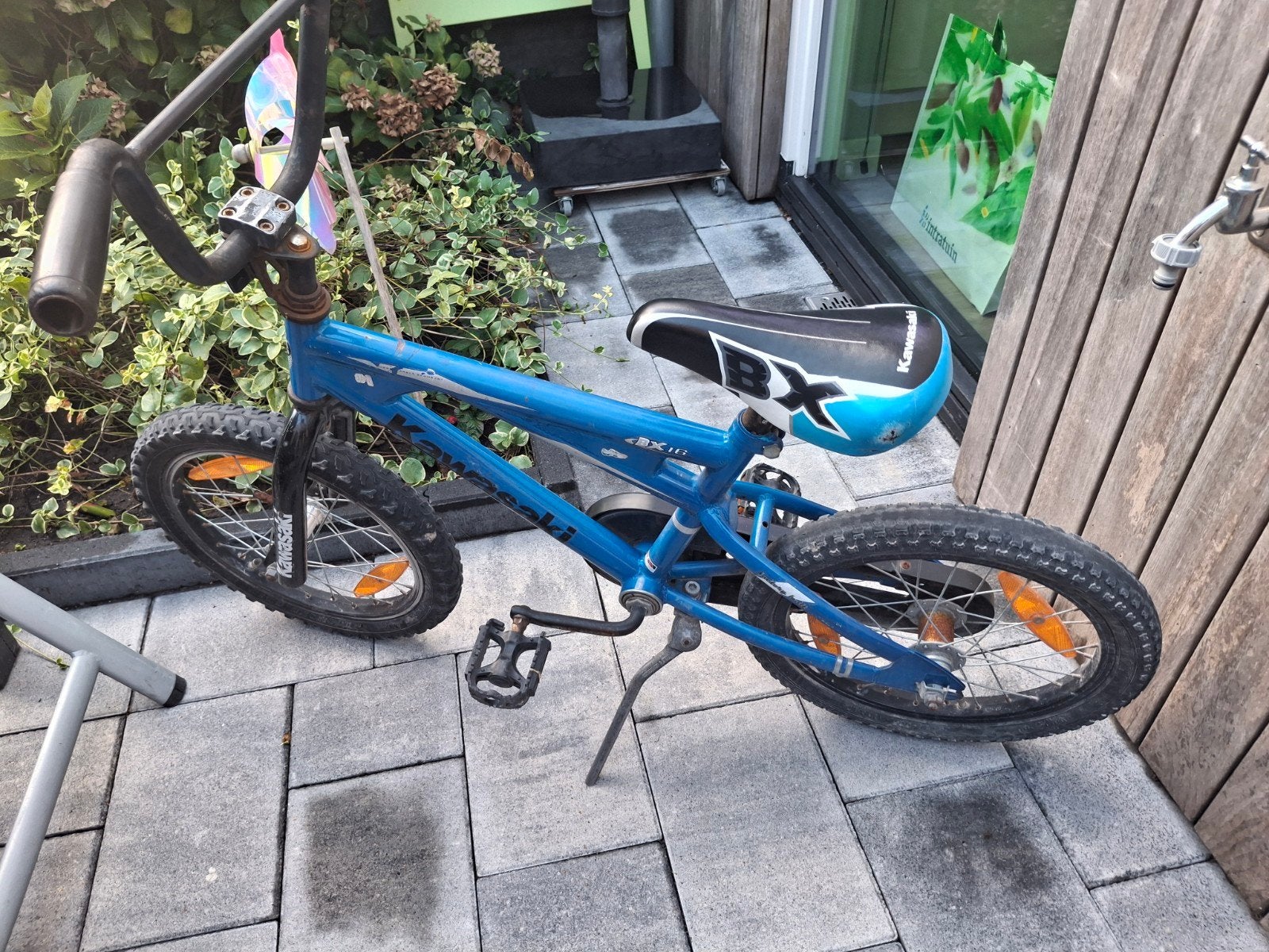 Kawasaki BX16 BMX fiets - Blauw, 14 inch wielen, Fietsen en Brommers, Fietsen | Crossfietsen en BMX, Ophalen, Staal, Velgrem, Kawasaki