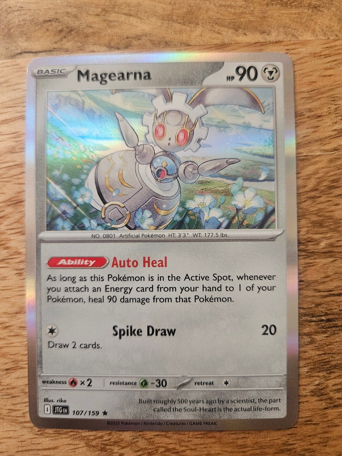 Magearna Pokémon Kaart 107/159 - Holo, Ophalen of Verzenden, Zo goed als nieuw, Losse kaart, Foil