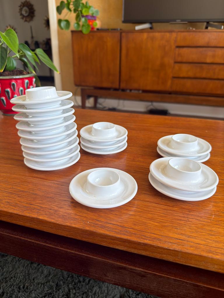 Waca melamine eierdopjes wit - 17 stuks, Ophalen of Verzenden