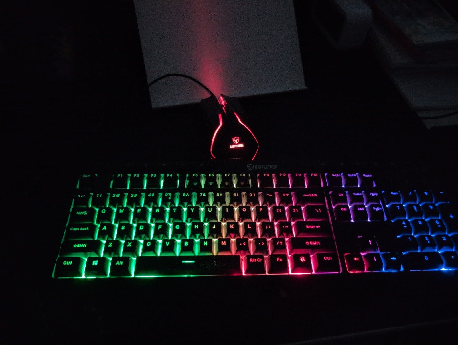 Lichtgevende Battletron Gaming Toetsenbord en Muis Set, Computers en Software, Toetsenborden, Ophalen, Battletron, Qwerty, Bedraad