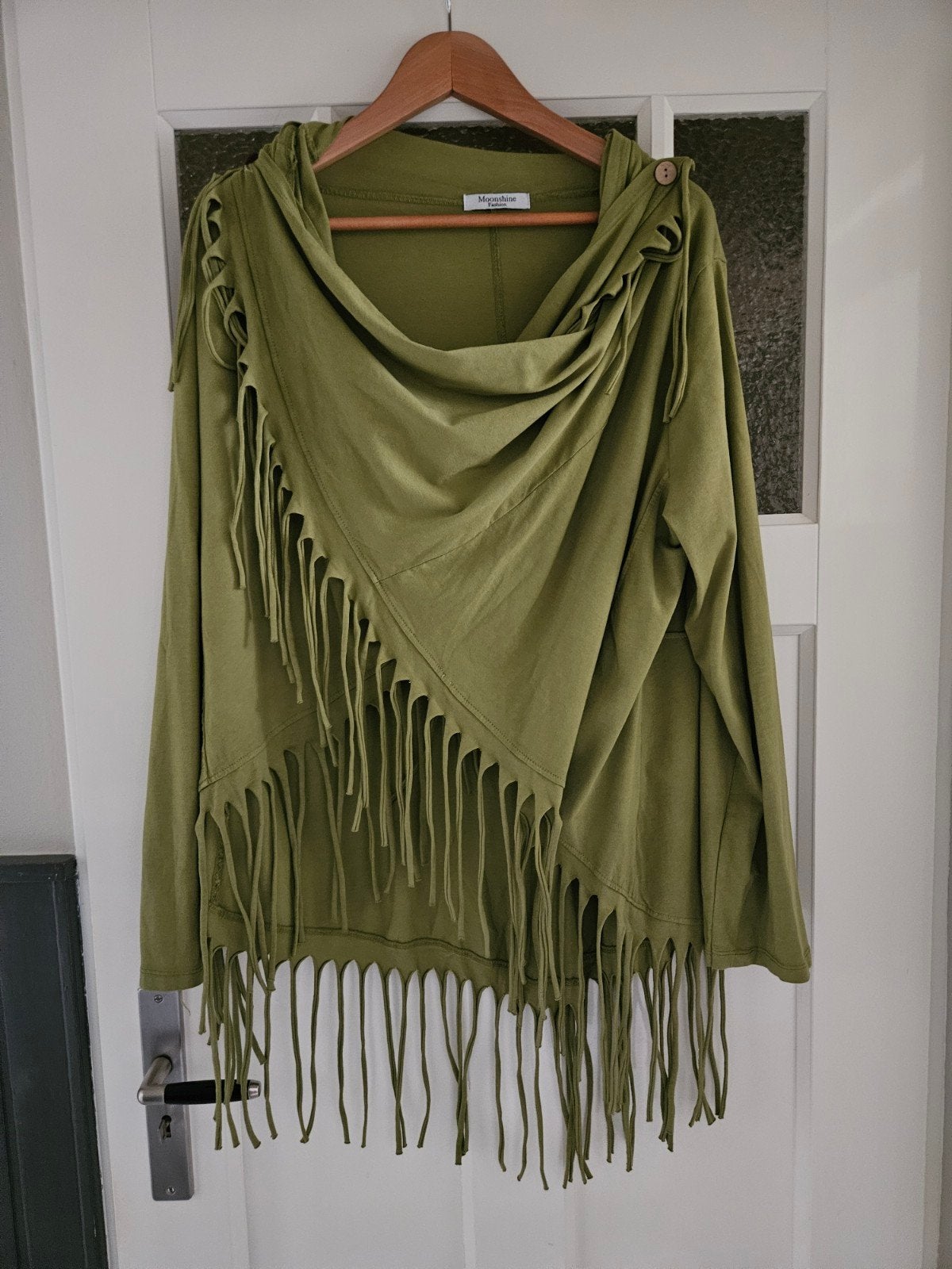 Moonshine tricot top met franjes en lange mouw, maat L, Maat 46/48 (XL) of groter, Ophalen of Verzenden, Zo goed als nieuw, Moonshine