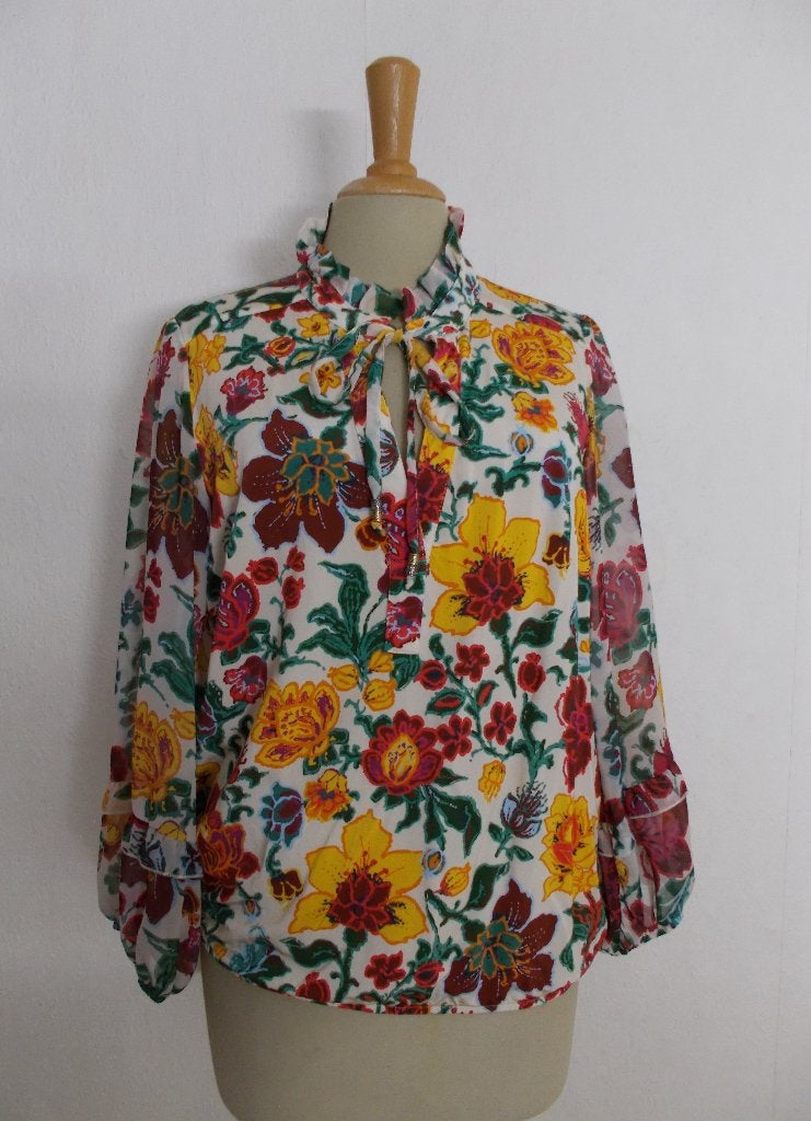 Mooie print top/tuniek van Tessa Koops! M, Maat 38/40 (M), Verzenden, Zo goed als nieuw, Lange mouw