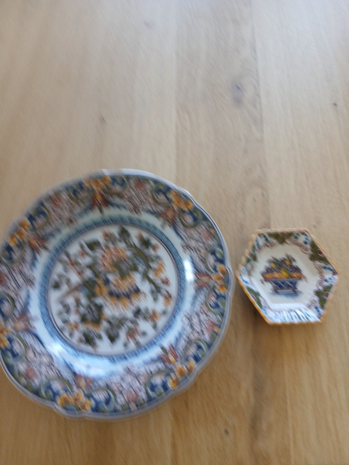 Decoratieve borden set: groot bord en klein schaaltje boeren, Ophalen of Verzenden