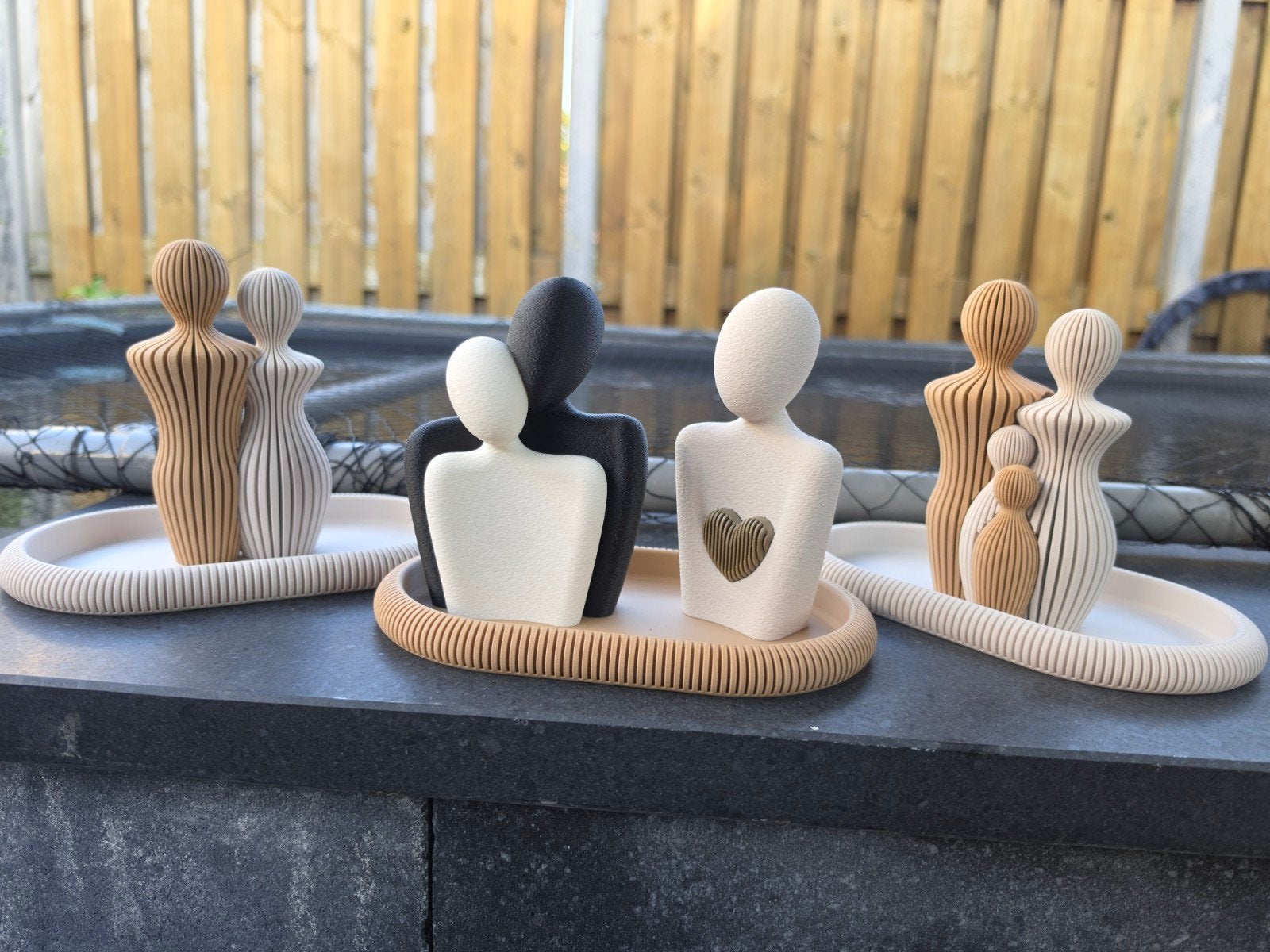 Unieke 3D Geprinte Familie Sculpturen - Modern Design, Meerkleurig, Nieuw, Kunststof, Ophalen of Verzenden