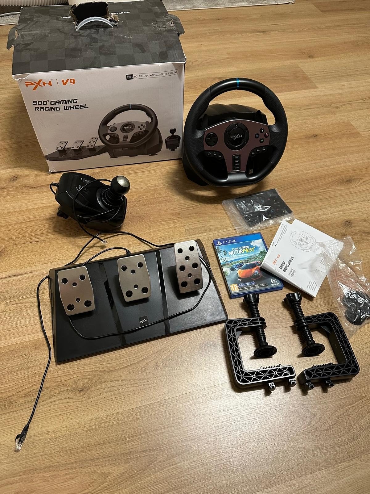 PXN V9 Gaming Racing Wheel met Pedalen en Versnellingspook, Spelcomputers en Games, Games | Atari, Ophalen, 1 speler, Racen en Vliegen