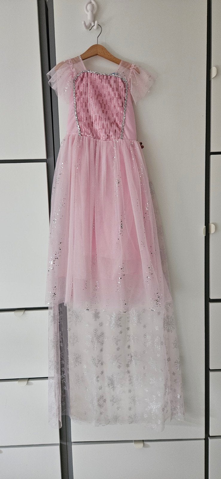 Mooie roze prinsessenjurk, maat 130 (5-8 jaar), Kinderen en Baby's, Kinderkleding | Overige, Ophalen of Verzenden, Zo goed als nieuw