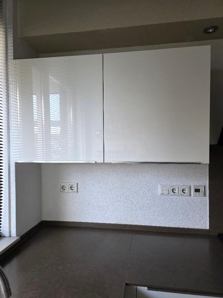Moderne witte hoogglans hoekkeuken + apparatuur GEDEMONTEERD, Huis en Inrichting, Keuken | Complete keukens, Wit, Hoekkeuken, Ophalen of Verzenden