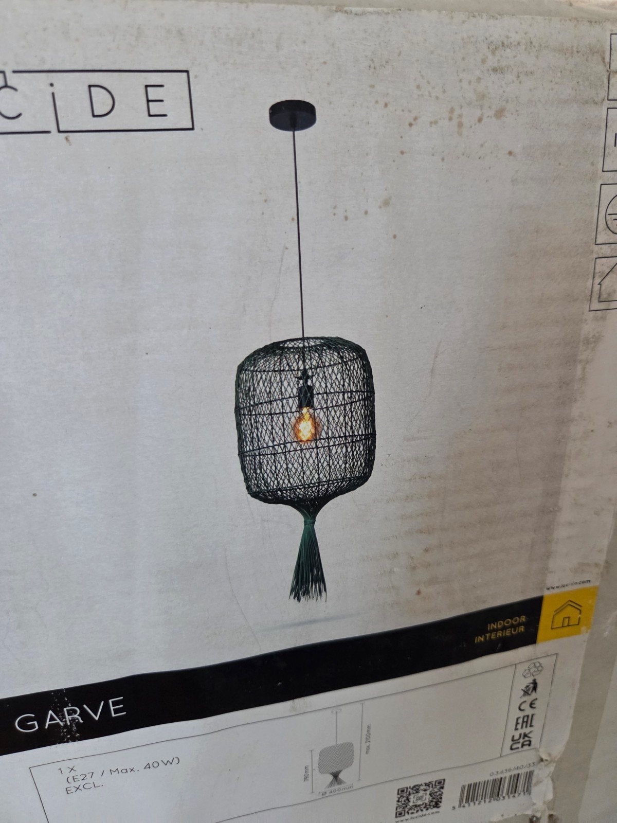 Lucide GARVE Hanglamp – Groen – Ø40 cm – Nieuw uit restparti, Ophalen of Verzenden, Nieuw, Modern