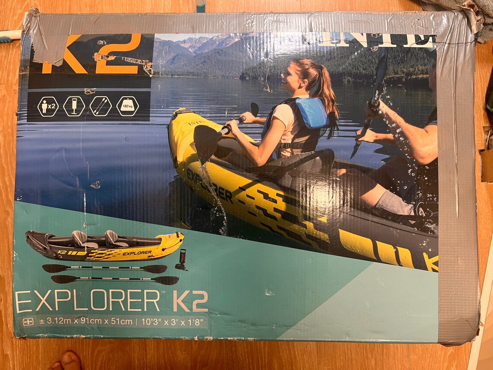 Intex explorer k2 kajak, Watersport en Boten, Kano's, Ophalen, Zo goed als nieuw, Twee personen, Kajak