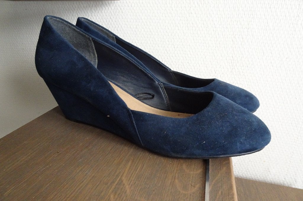 ballerinas met een hakje maat 42 wide fit, Ophalen, Blauw, Ballerina's, Onbekend