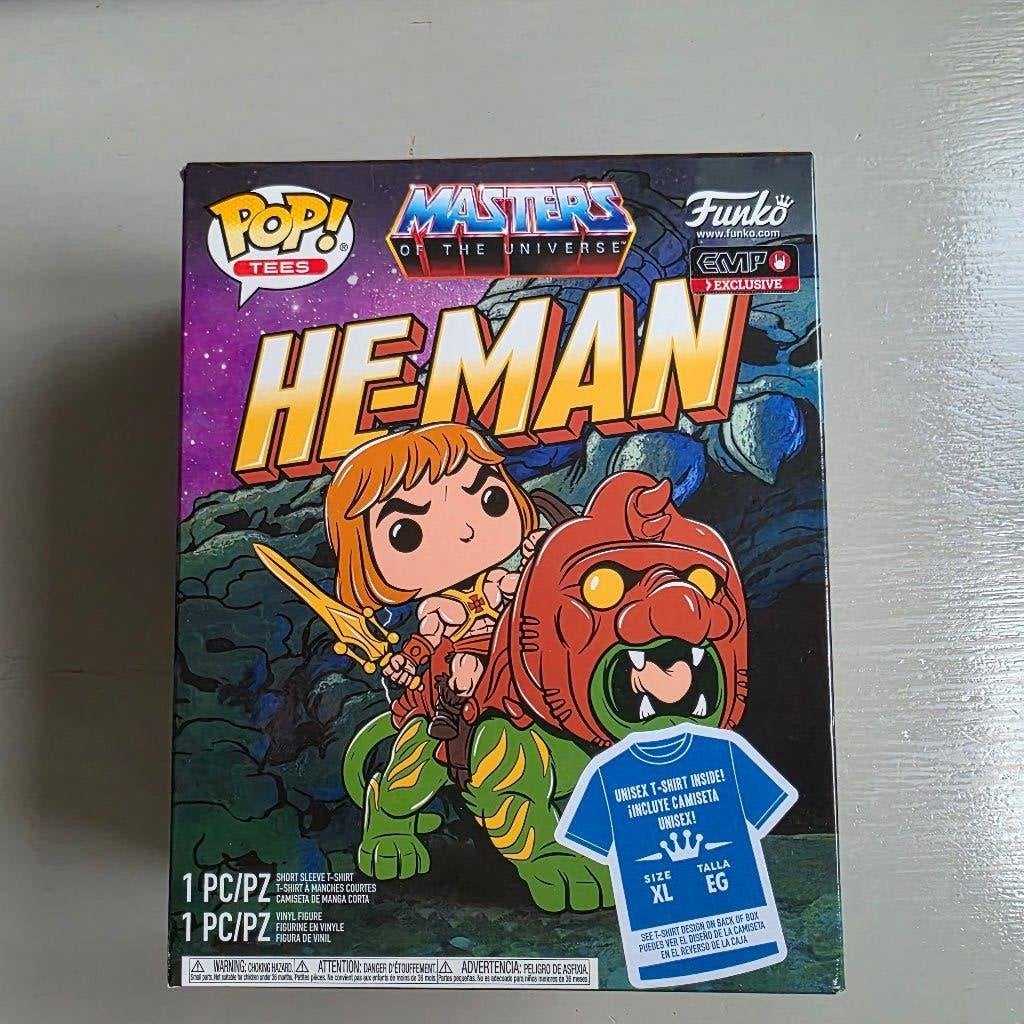 Funko He-Man Masters of the Universe (MOTU) met t-shirt, Ophalen of Verzenden, Zo goed als nieuw