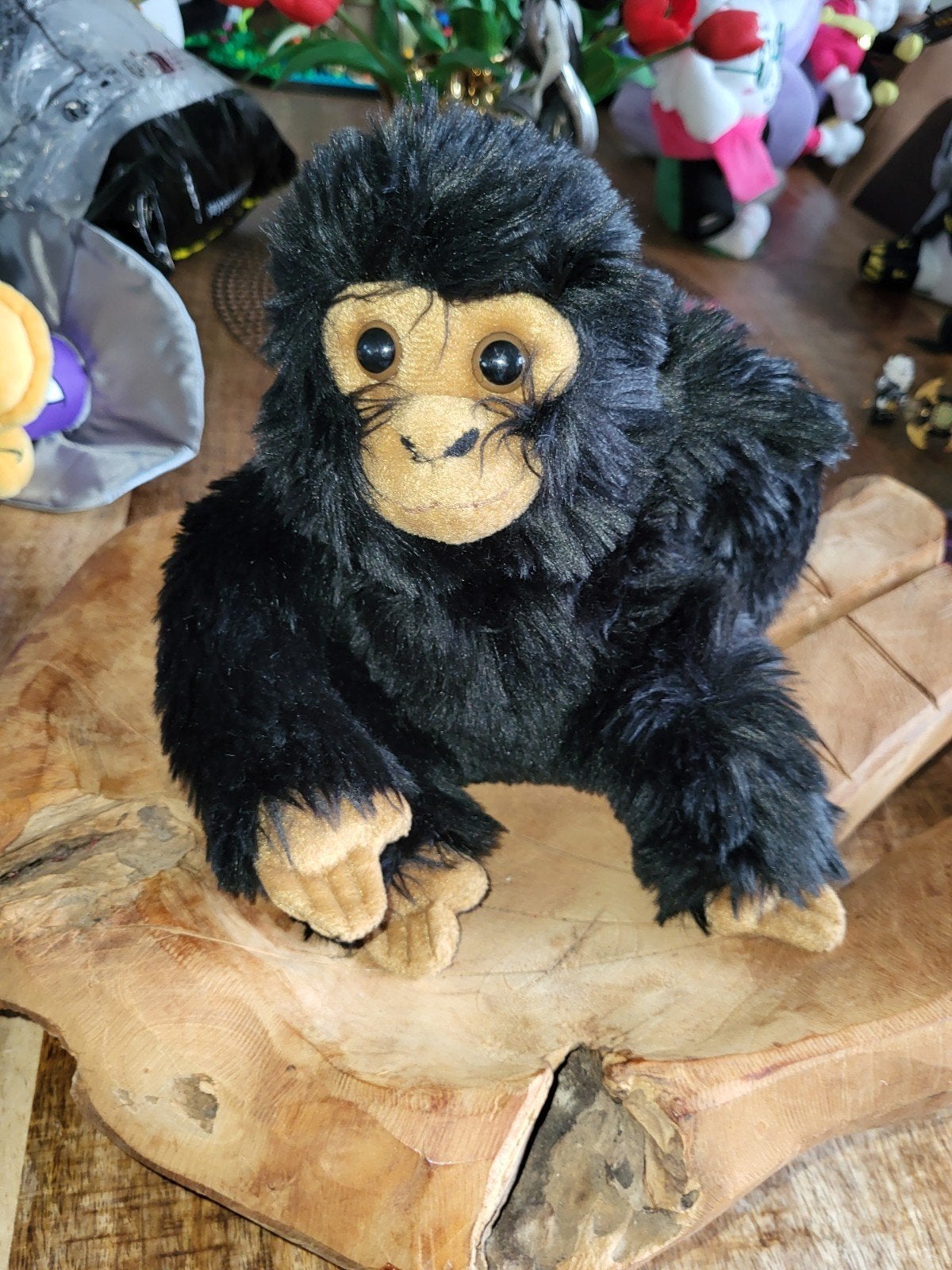 Dierenpark Amesfoort zacht aap knuffel, Gebruikt, Overige karakters, Zwart, Ophalen of Verzenden